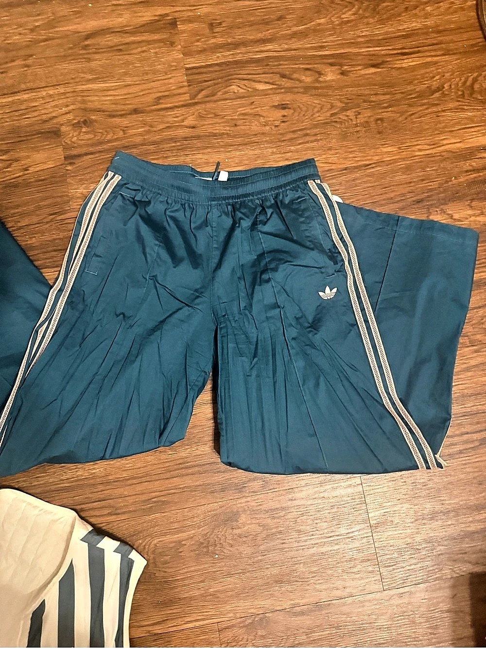 adidas Originals Adicolor Satin Wide Leg Track Pants Women's Blue Medium